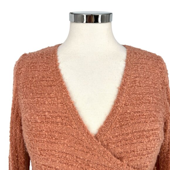 Le Lis Collection Textured Wrap Sweater Pink Size Medium - Picture 3 of 11
